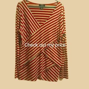 Verve Ami XL red/gray long sleeved top.